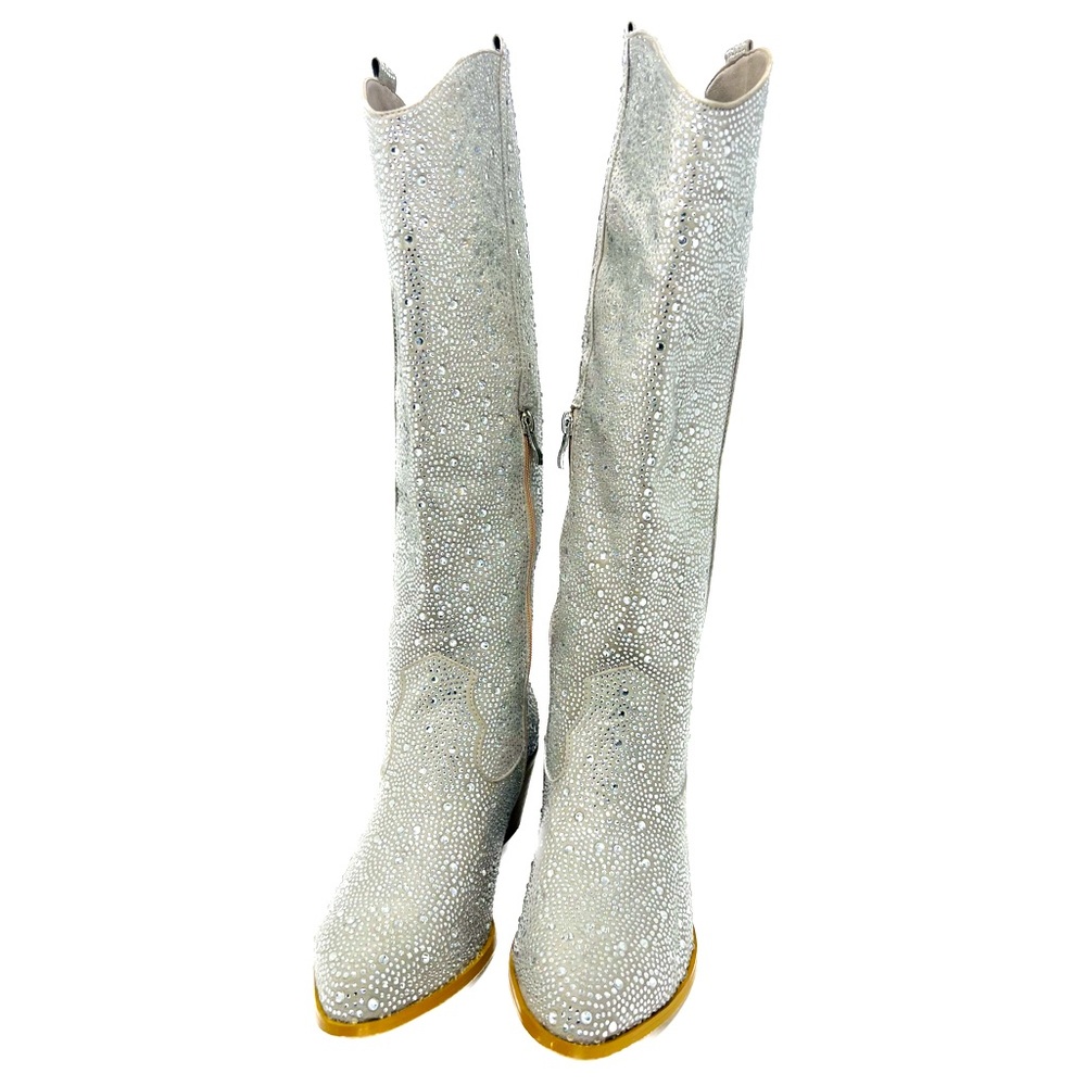 Crystal Western Knee High Boots